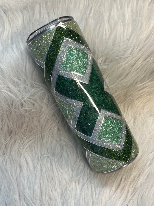 20 oz green glitter