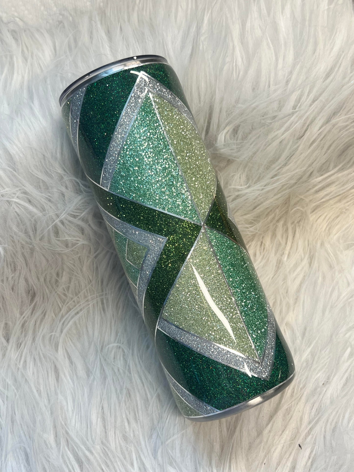 20 oz green glitter