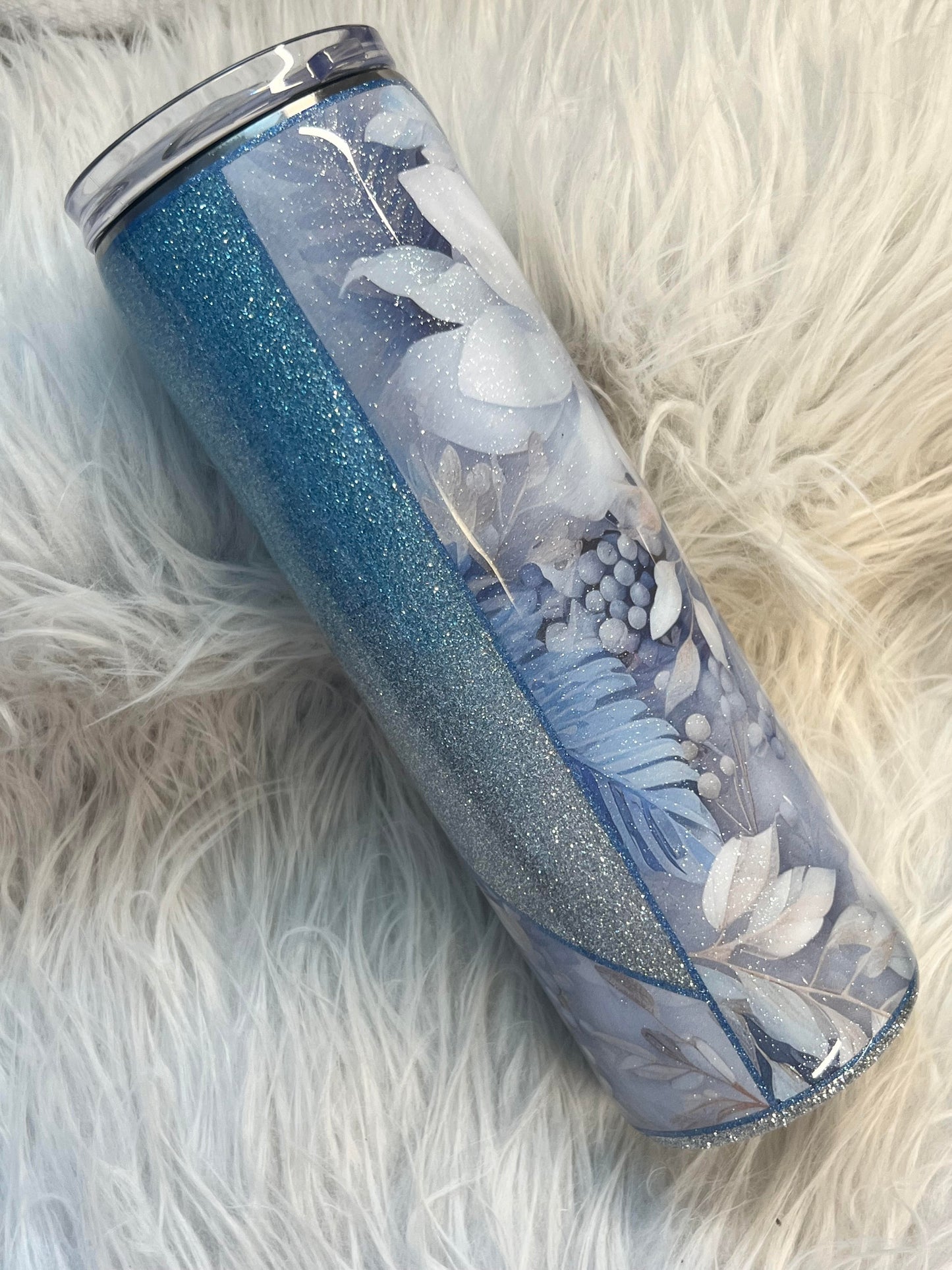30 oz blue floral