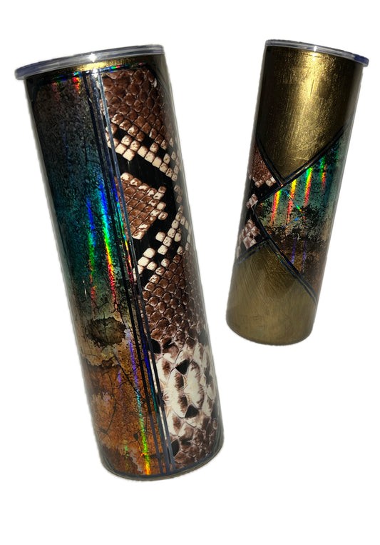 Snakeskin with chrome burnished