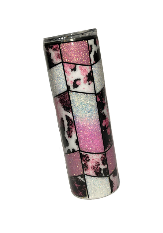 Animal print vinyl with glitter fade